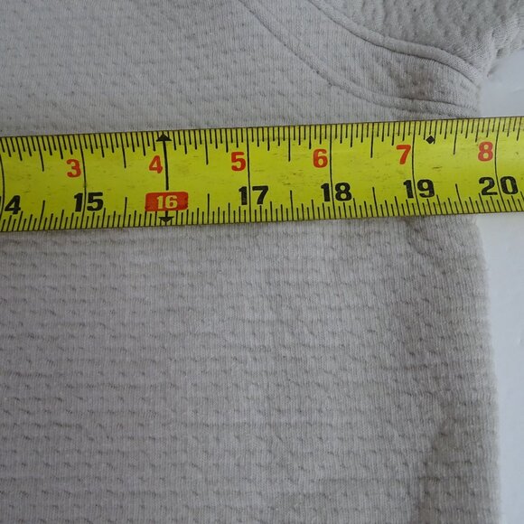 LL Bean PrimaLoft Mock Neck Textured Shirt Women Size M Off-White Cream Layering - Picture 8 of 11